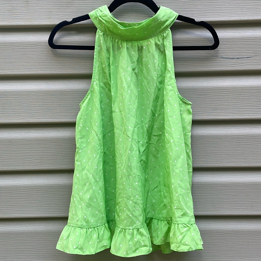 Lilly Pulitzer Polka Dot Halter Neck Silk Top